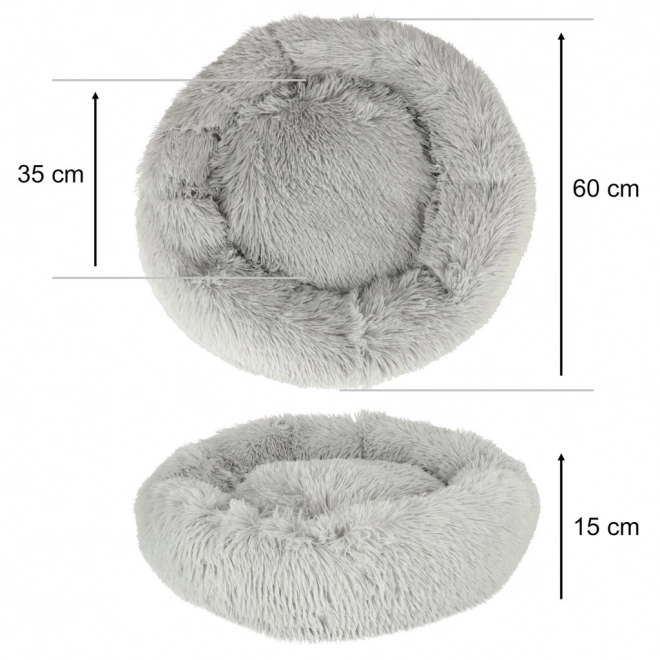Pluszowe legowisko dla psa i kota 60 cm jasnoszare