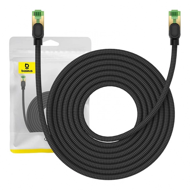 Pleciony kabel sieciowy cat.8 Baseus Ethernet RJ45, 40 Gb/s, 8 m (czarny)