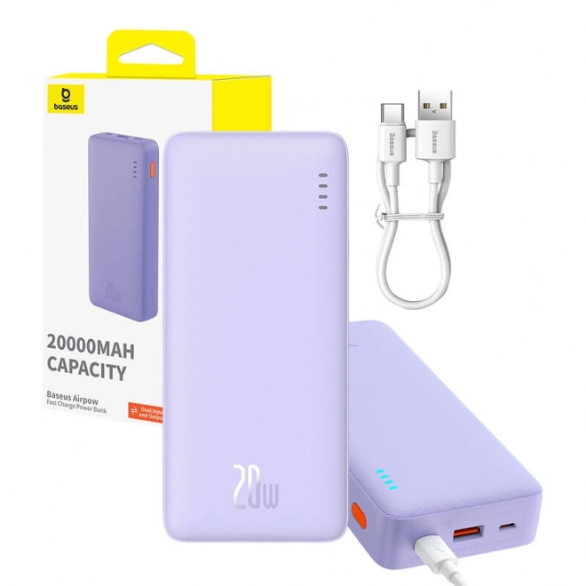 Baseus Airpow 20000mAh 20W powerbank (fioletowy)