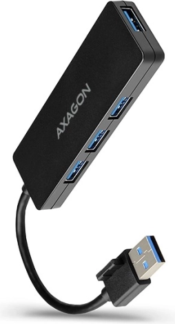 Axagon HUE-G1A cienki 4‑portowy hub USB 3.2 Gen 1 z kablem USB‑A 14 cm