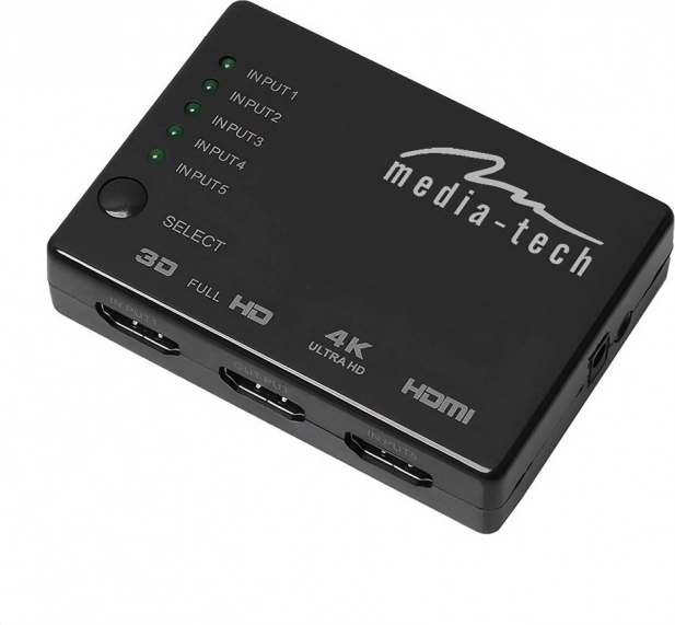 Przełącznik HDMI 5×1 4K z pilotem MEDIA-TECH