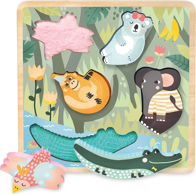 Sensoryczne drewniane puzzle Jungle VILAC