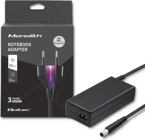 Zasilacz do laptopa 90 W, 19,5 V, 4,62 A, wtyk 7,4 × 5,0 mm z pinem – Qoltec do DELL