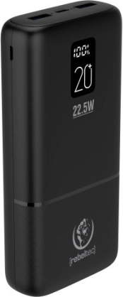 Powerbank Rebeltec P20 z LCD, 20000 mAh, PD 22,5 W
