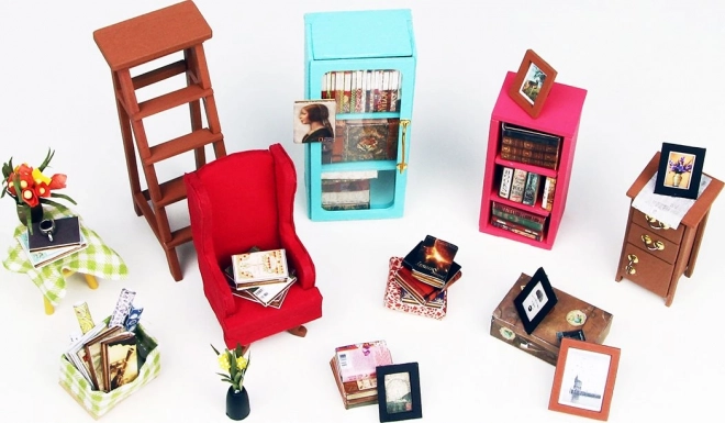 Samova czytelnia - Biblioteczka DIY Miniaturowy domek dla lalek