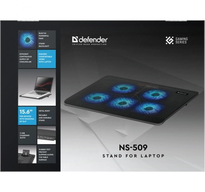 Metalowa podstawka chłodząca do laptopów NS-509, 15.6"-17"