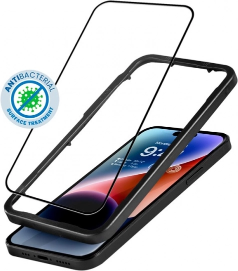 Szkło ochronne Anti‑Bacterial 3D Armour Glass do iPhone 14 Pro z ramką instalacyjną