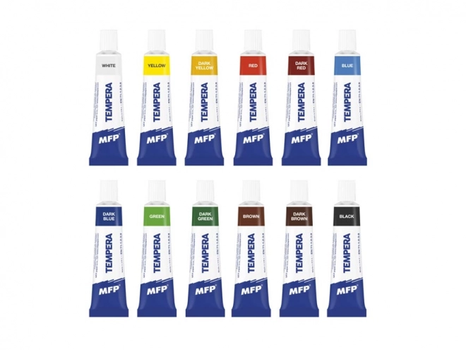 Farby temperowe 12 szt. 12ml w pudełku 10x25x2cm