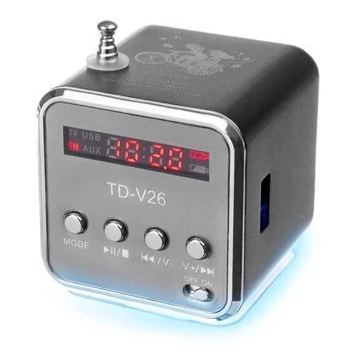 Przenośny głośnik Bluetooth z radiem i wyświetlaczem LCD TD-V26