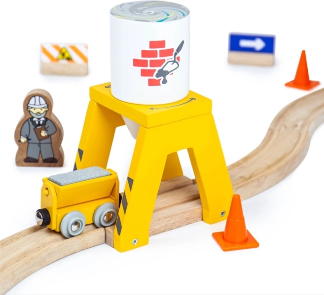 Bigjigs Rail silos z cementem – drewniany dodatek do kolejki