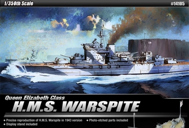 Model okrętu H.M.S. Warspite – plastikowy zestaw do sklejania