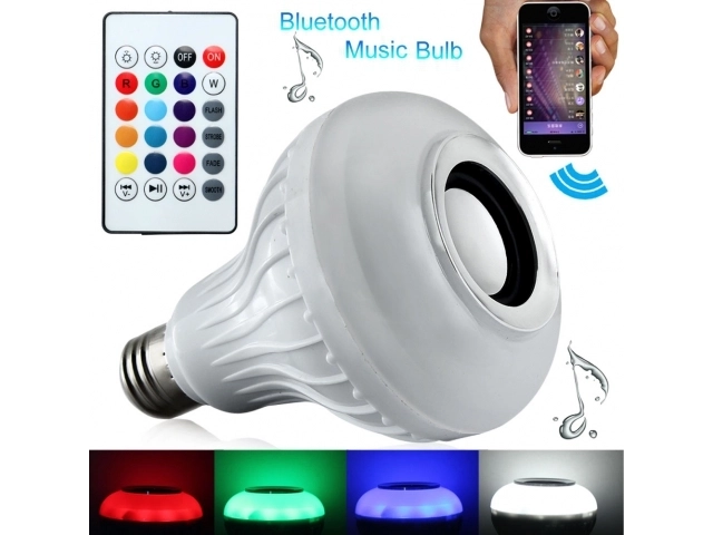 Kolorowa żarówka LED z głośnikiem Bluetooth