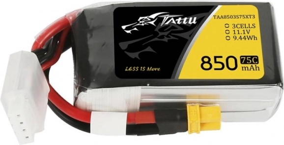 Tattu akumulator LiPo 850 mAh 11,1 V 75C 3S z wtykiem XT30