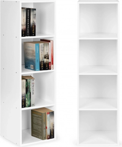 Nowoczesna biała biblioteczka szafka 4 półki loft
