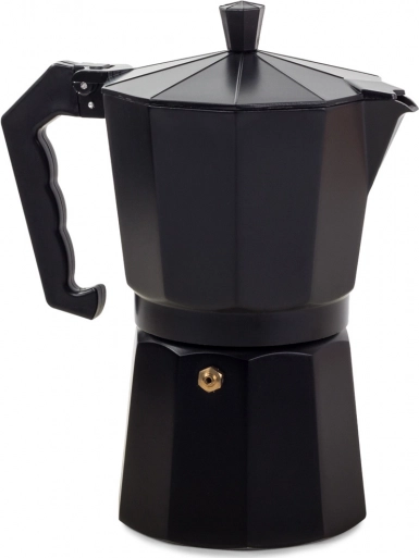 Aluminiowy kawiarka moka 450 ml na 9 filiżanek, czarna