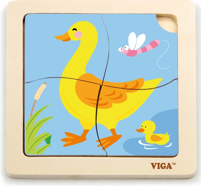 Viga Drewniane Puzzle Kaczuszka