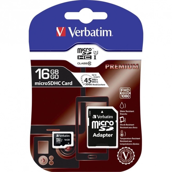 Karta pamięci Verbatim 16GB microSDHC UHS-I z adapterem
