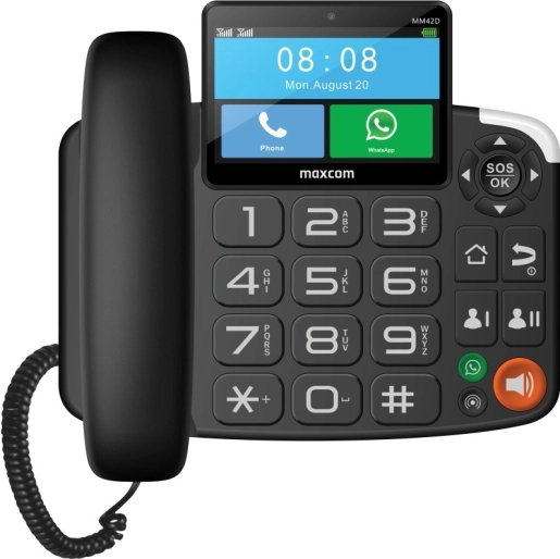 Telefon stacjonarny Maxcom z dużymi przyciskami i funkcją SOS