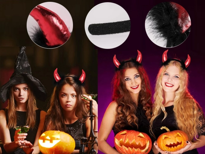 Opaska z rogami diabła na Halloween