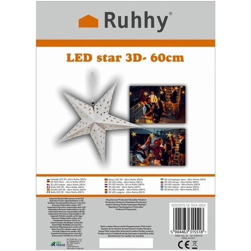 Świecąca papierowa gwiazda LED 50 cm