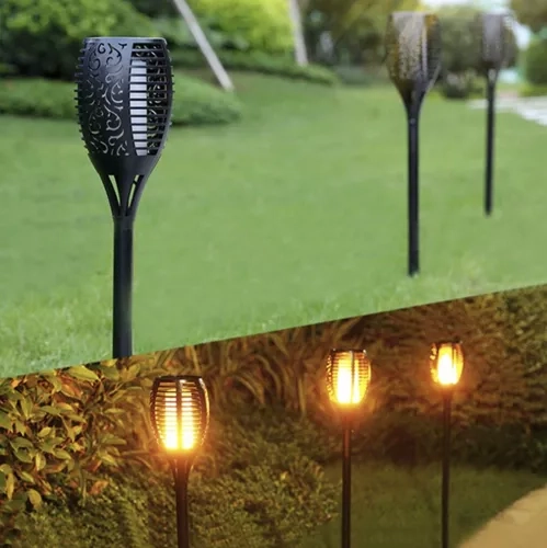 Garlov Solarna lampa ogrodowa - pochodnia, zestaw 4szt.