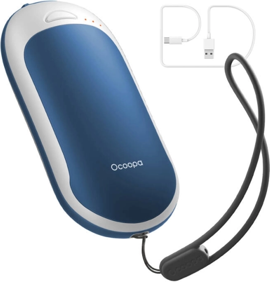 Ocoopa ogrzewacz do rąk i powerbank 5000 mAh USB-C biało-niebieski