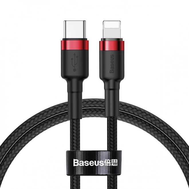 Kabel Baseus Cafule USB-C do Lightning 18W czerwono-czarny