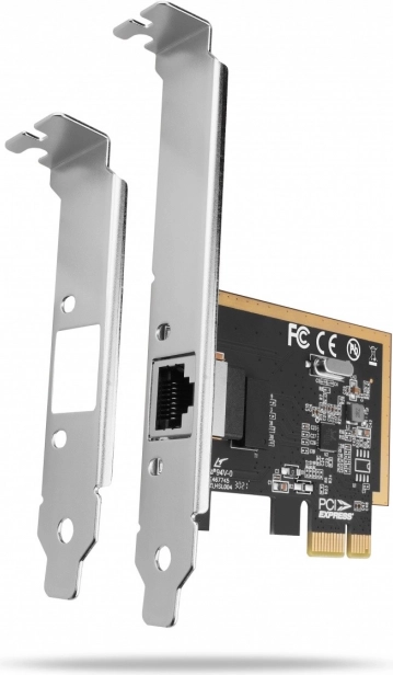 karta sieciowa PCI‑E Gigabit RJ‑45 z układem Realtek, niskoprofilowa i standardowa