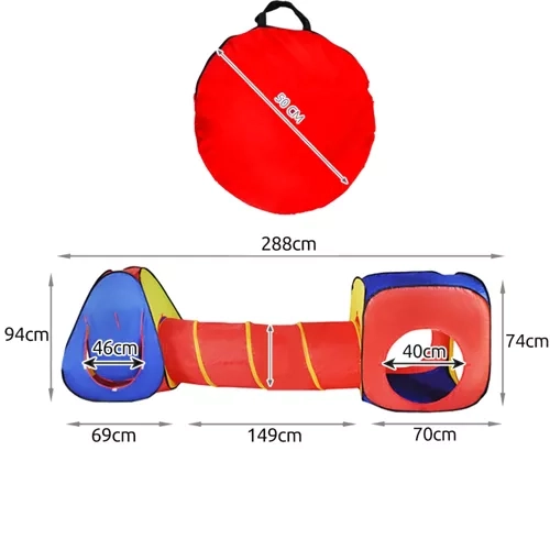 Namiot do zabawy dla dzieci 3w1 Tipi + Tunel + Domek