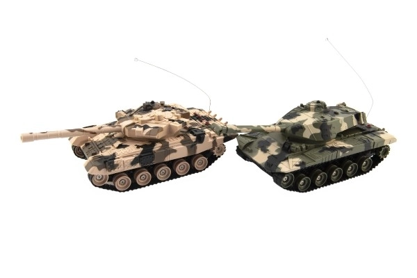 Czołg RC 2 szt. 25 cm bitwa czołgowa + ładowarka 27 MHz i 40 MHz kamuflaż ze dźwiękiem i światłem w opakowaniu 50x20x23 cm