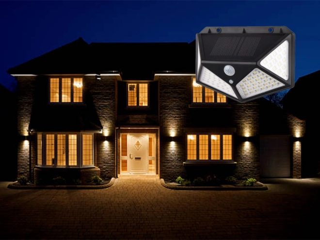 Lampa solarna z czujnikiem ruchu i 100 LED