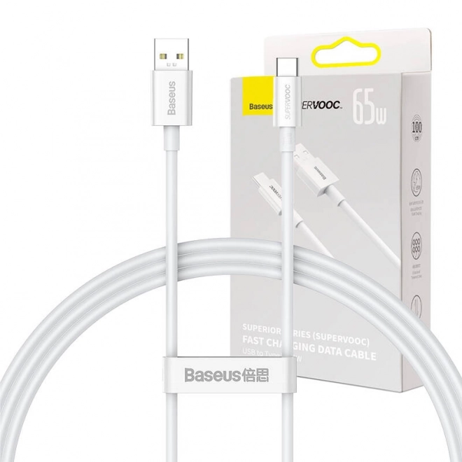Cable USB-C Baseus Superior 65W biały