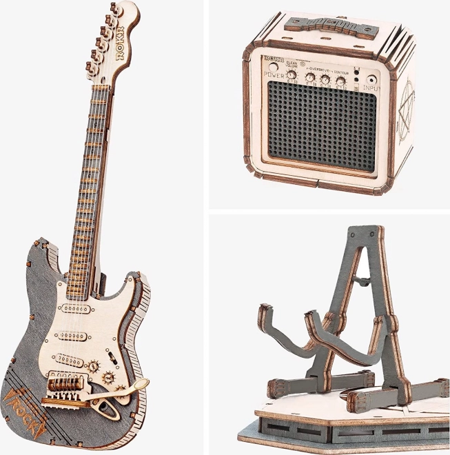 RoboTime drewniane 3D puzzle - Elektryczna gitara