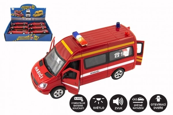Strażacki samochód ze światłami 15 cm