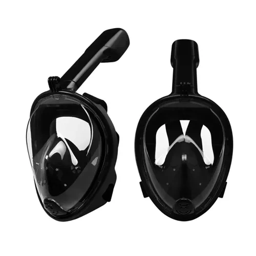 czarna pełnotwarzowa maska do snorkelingu - L/XL