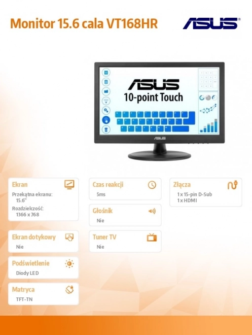 Monitor ASUS VT168HR 15,6 cala