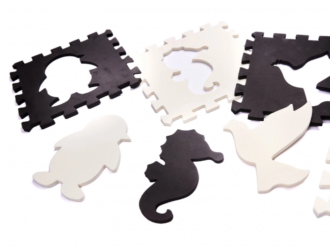 Kontrastowe piankowe puzzle ze zwierzętami - 25 sztuk