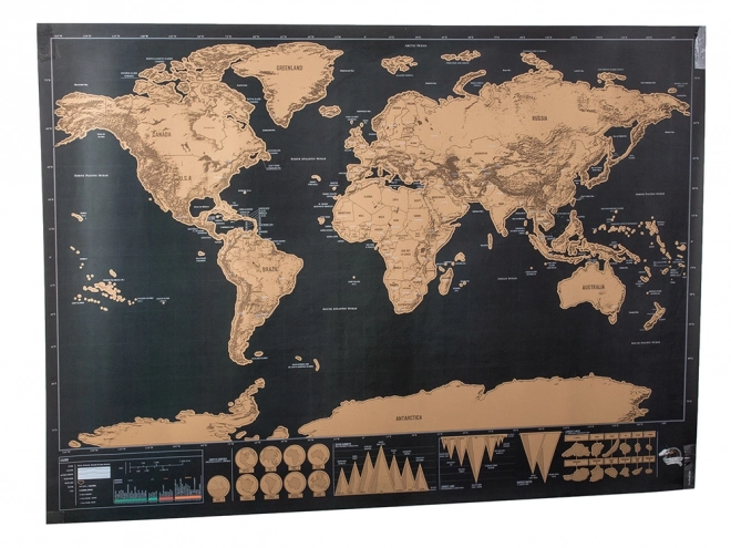 Duża zmywalna mapa świata 82 x 59 cm