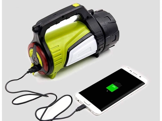 Ładowalna latarka LED z powerbanką do biwakowania