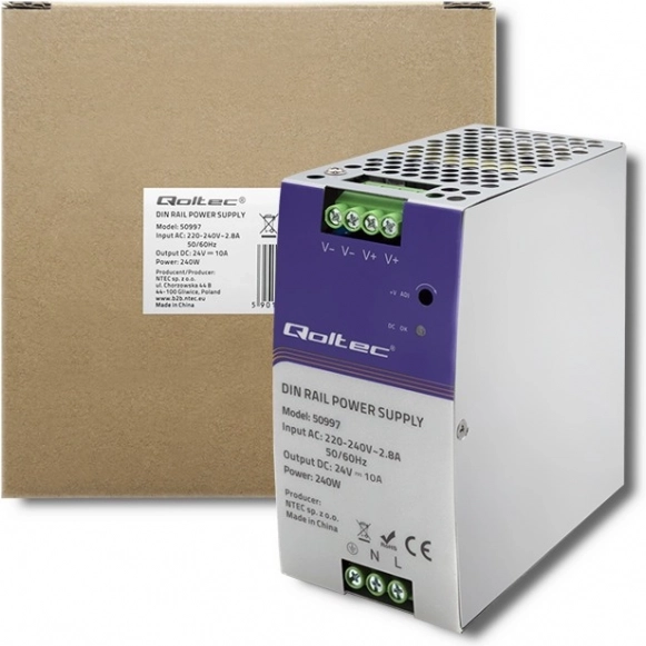 Zasilacz na szynę DIN 24 V 10 A 240 W Qoltec
