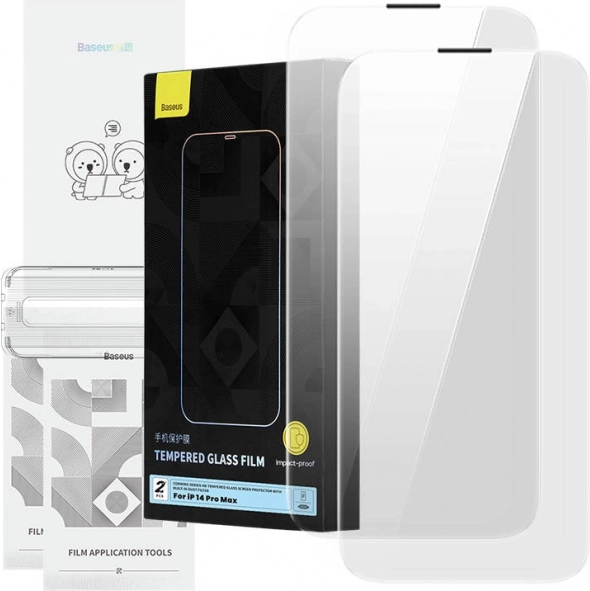 Szkło hartowane BASEUS Corning z filtrem przeciwkurzowym do iPhone 14 Pro Max