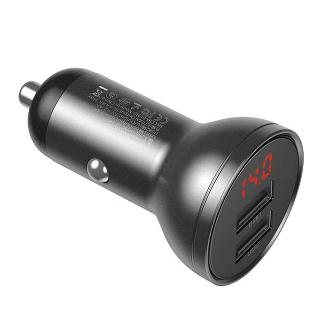 Ładowarka samochodowa Baseus z wyświetlaczem 2x USB