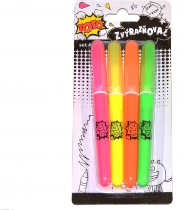 zestaw fluorescencyjnych zakreślaczy 4 szt.