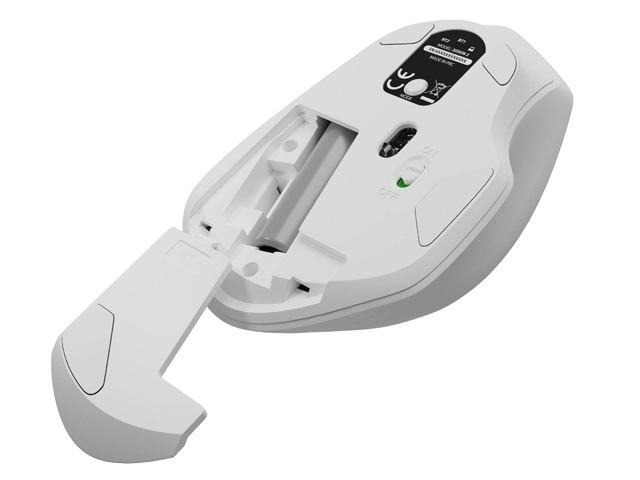 Bezprzewodowa mysz Siskin 2 1600 DPI Bluetooth 5.0 + 2,4GHz – Biała