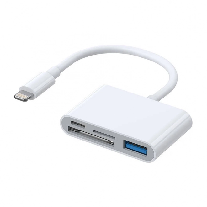 Adapter Lightning na USB OTG czytnik kart SD Joyroom S-H142, microSD (biała)