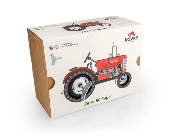 Traktor Zetor 50 Super czerwony na klucz metal 15cm 1:25 w pudełku Kovap
