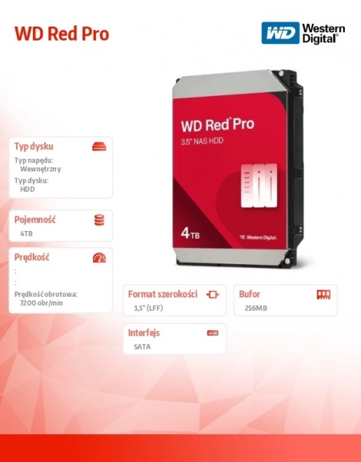 Dysk twardy WD Red Pro 4TB SATA III 3,5"