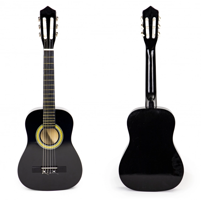 Duża drewniana gitara dziecięca 6 strun ECOTOYS – czarna