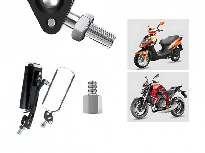 Lusterko motocyklowe aluminiowe z lekkim uchwytem i adapterem