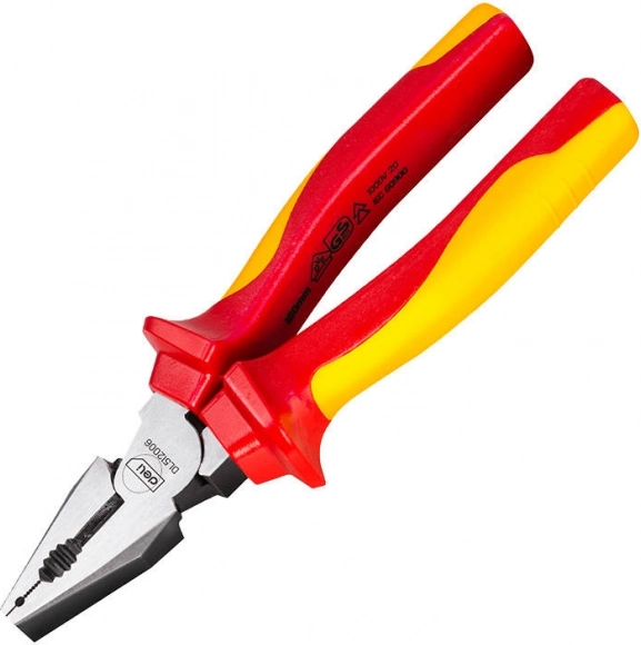 Izolowane szczypce uniwersalne Deli Tools VDE 1000 V, 6″